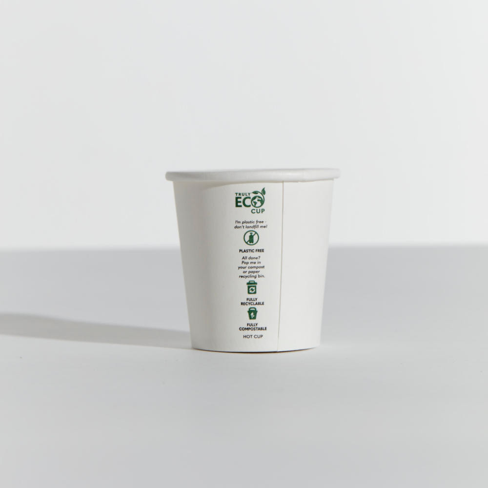 4oz Truly Eco Single Wall Paper Coffee Cup White 50/pack