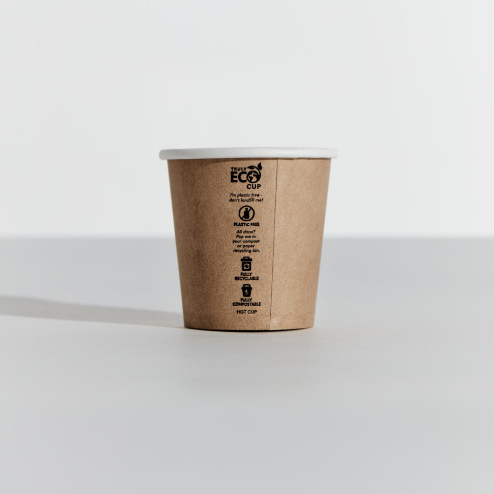 6oz Truly Eco Single Wall Paper Coffee Cup Kraft 50/pack