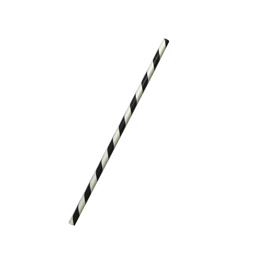 6x197mm Paper Straw Regular - Black Stripe 2500/carton