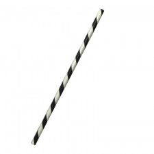 6x197mm Paper Straw Regular - Black Stripe 2500/carton
