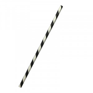 6x197mm Paper Straw Regular - Black Stripe 250/pack