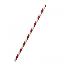 6x197mm Paper Straw Regular - Red Stripe 250/pack