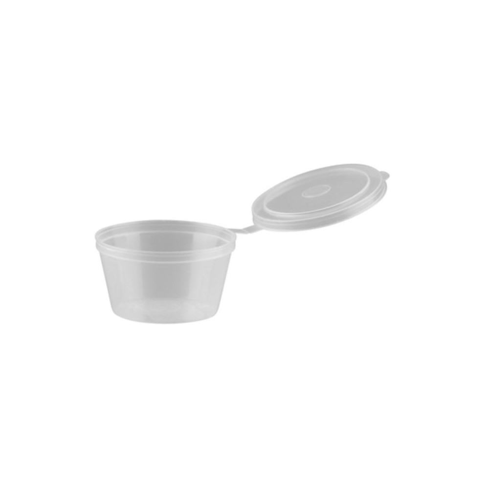 Hinged PP Portion Sauce Cup with Lid BetaEco 50ml 1000/carton